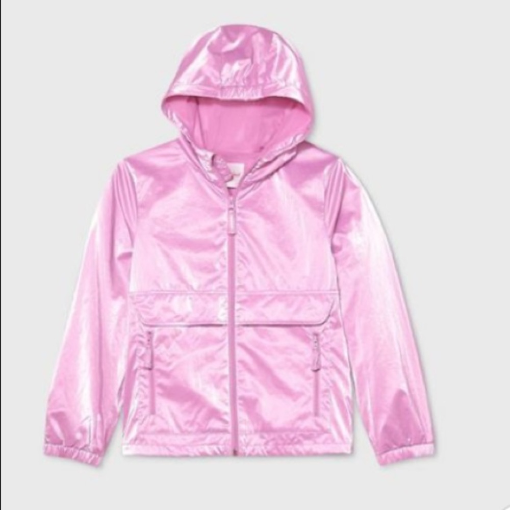 Rose gold (pink) metallic kids jacket